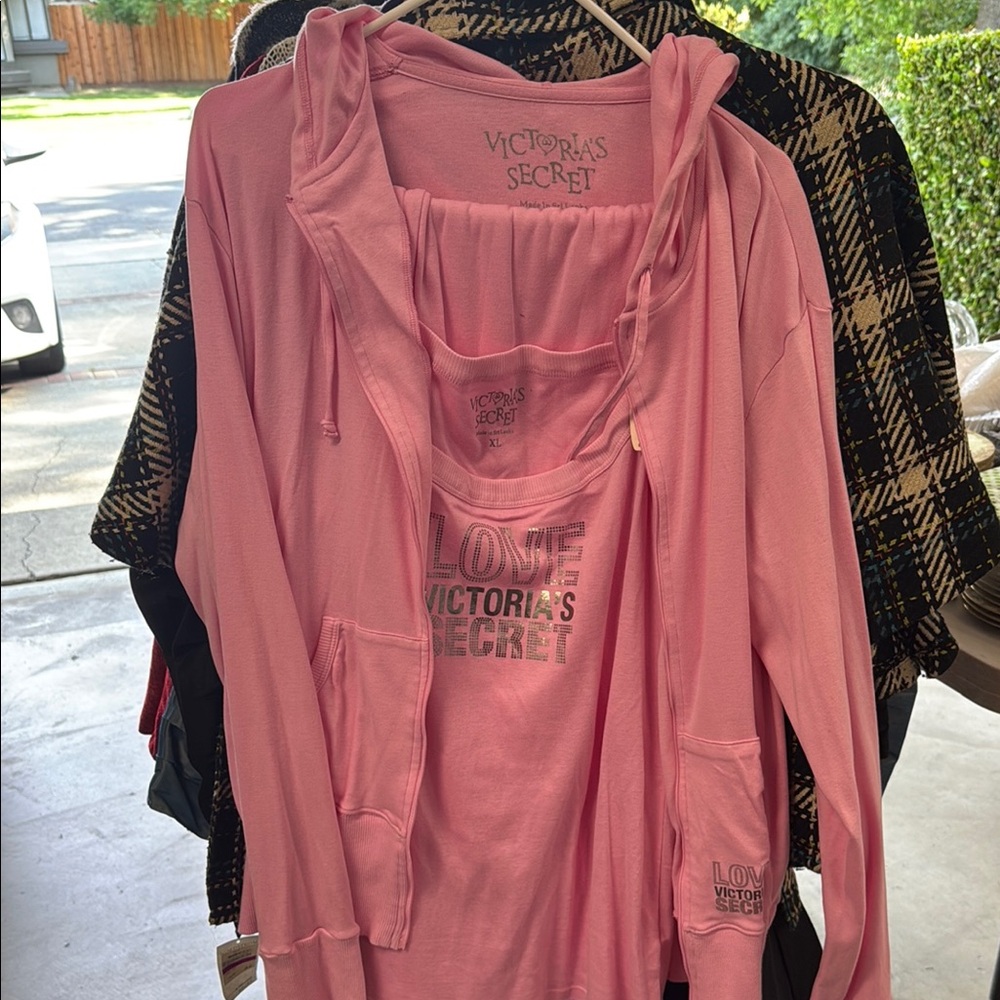 Victoria's Secret Pink Hoodie,pants + tank set